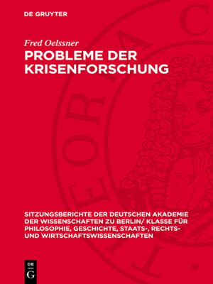 cover image of Probleme der Krisenforschung
